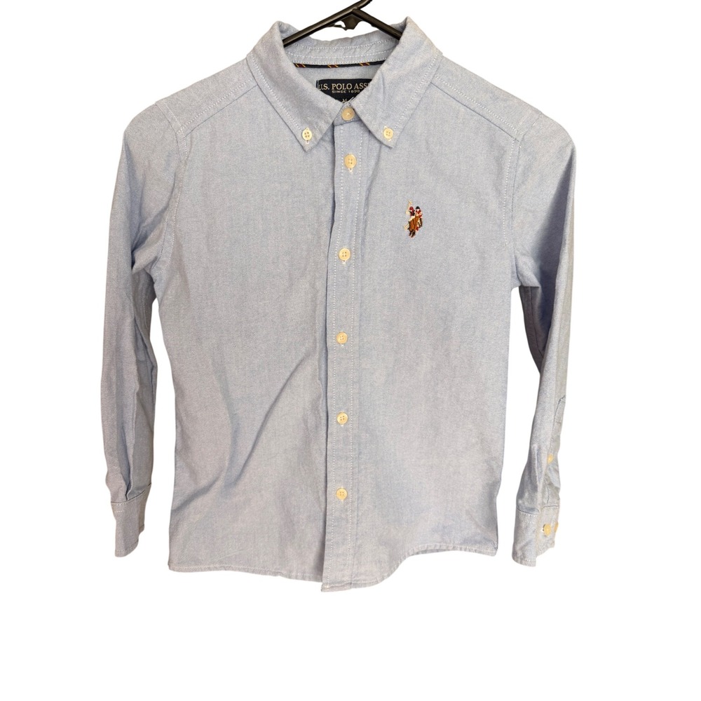 U.S. Polo Assn Light Blue Oxford Button Down Shirt Size M 8